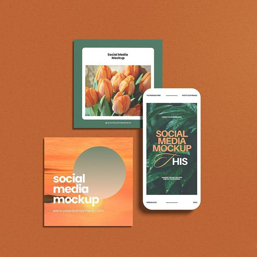 社交媒体贴图样机