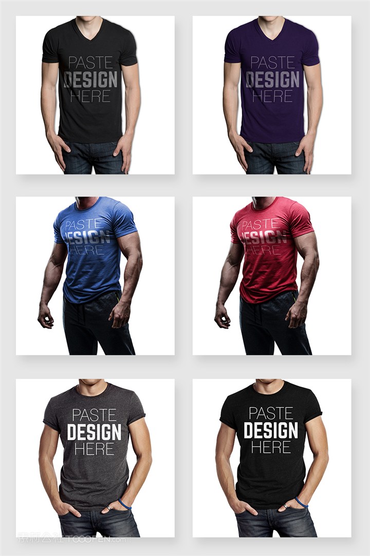 短袖男士工T恤PSD分层样机