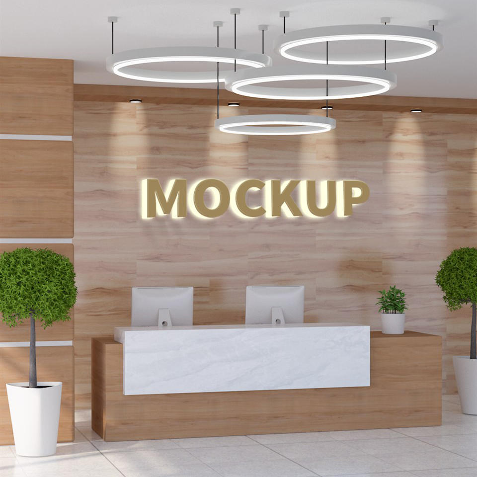 公司背景墙形象墙logo样机