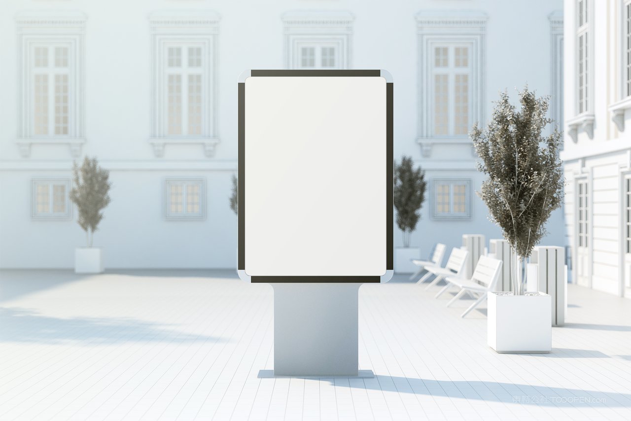 户外广告灯箱海报样机 (2)