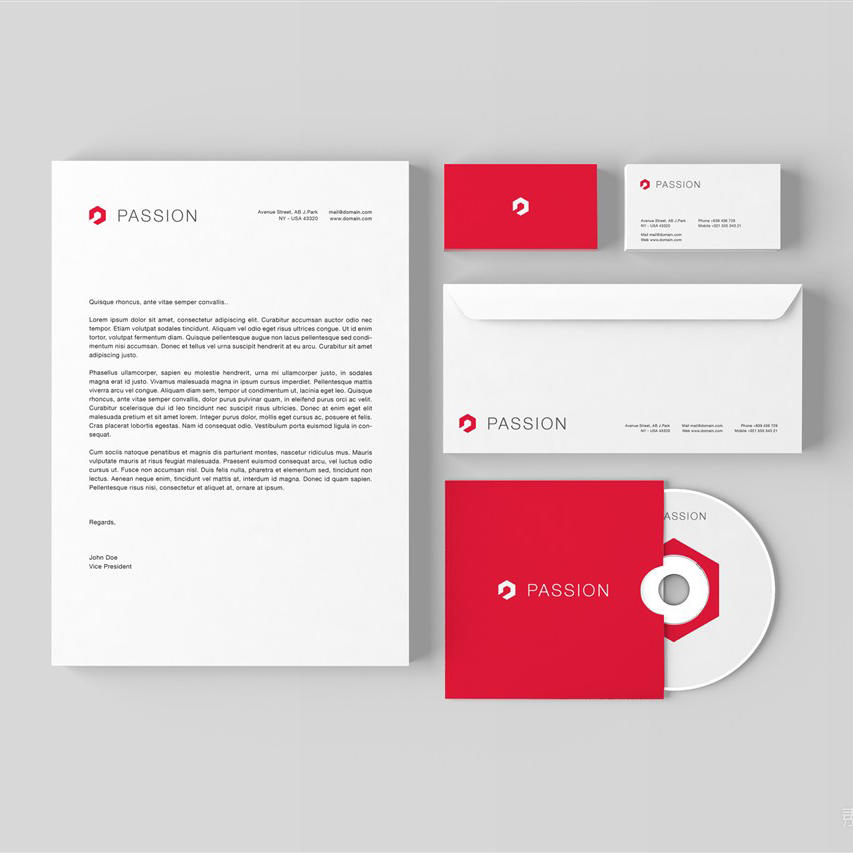 名片信纸信封光盘封面DM单宣传单宣传页样机