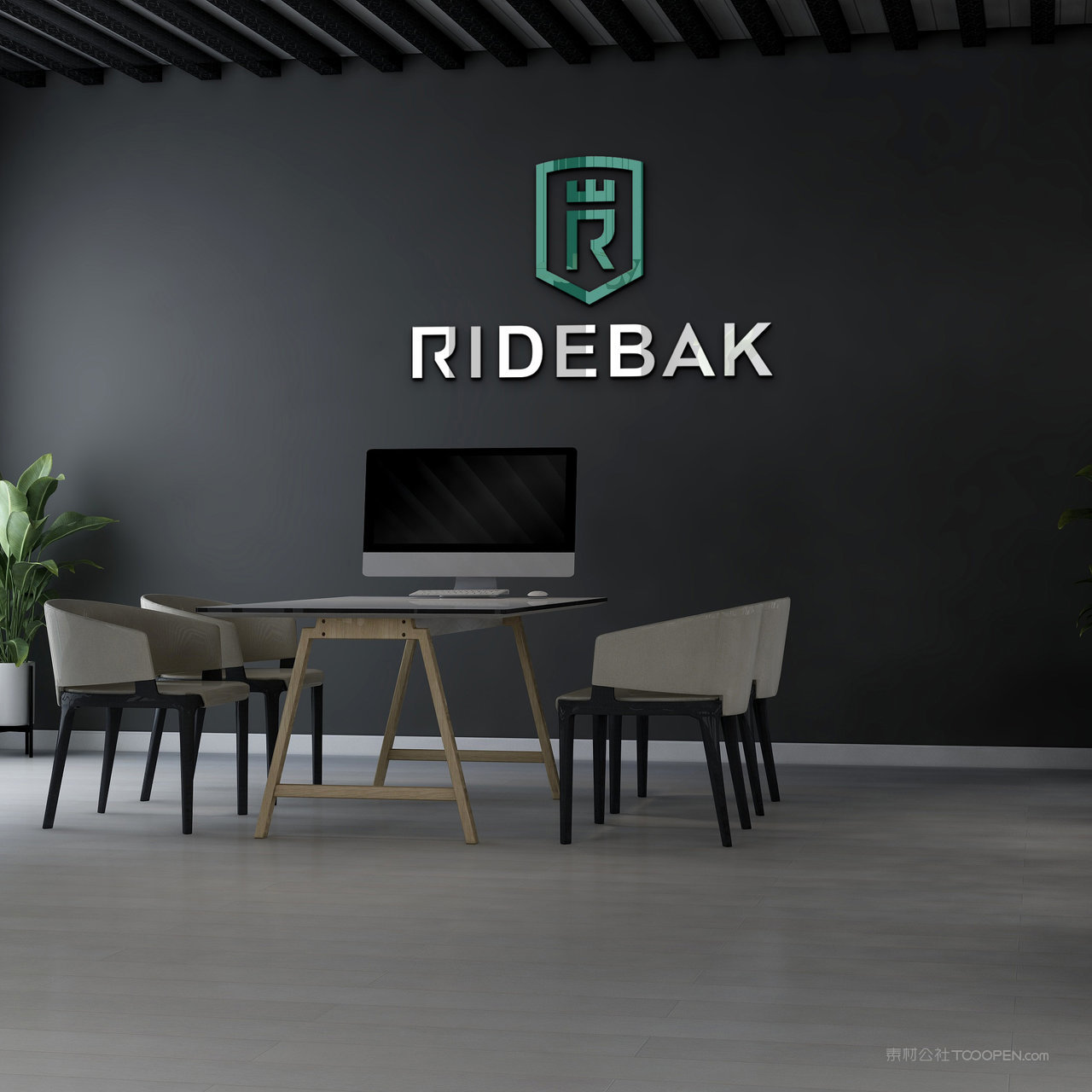 会议室背景墙文化墙logo贴图样机