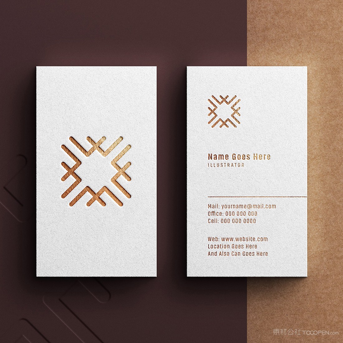 高端烫金名片贴图样机模板