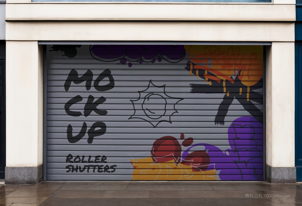 【2292期】卷帘门涂鸦展示样机 (5)