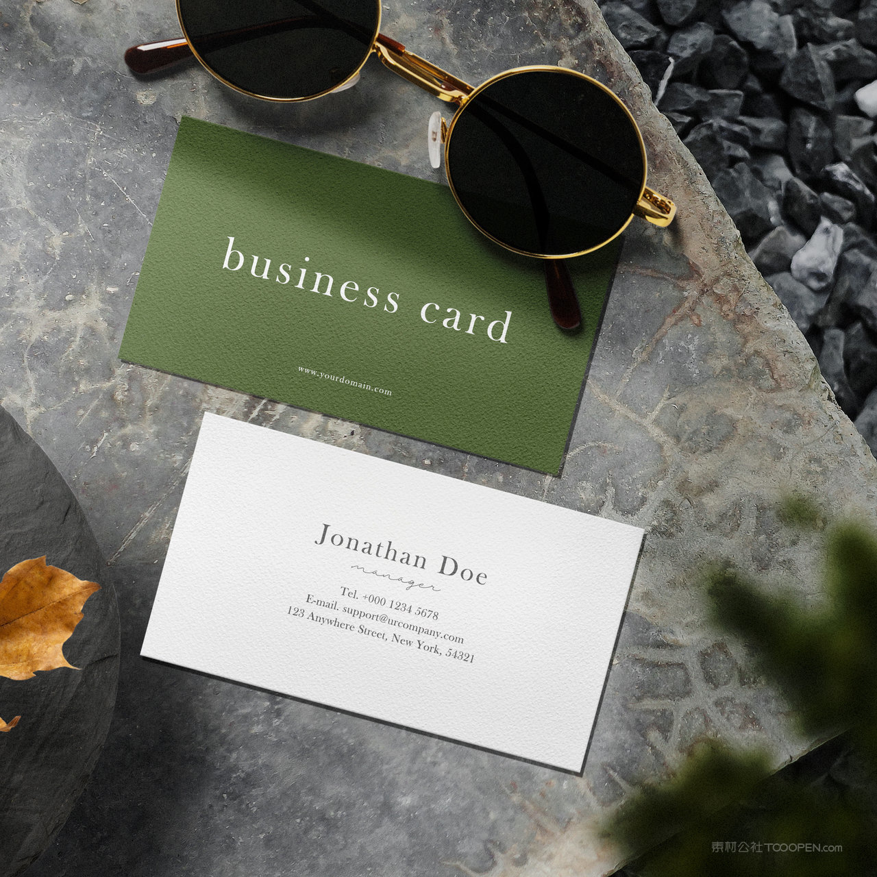 高端商务名片正反面贴图样机