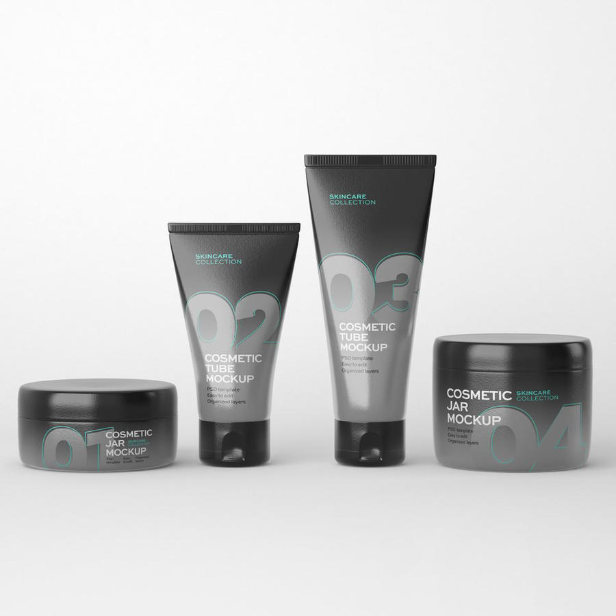 商务高级灰男士洗面奶产品包装样机 (10)