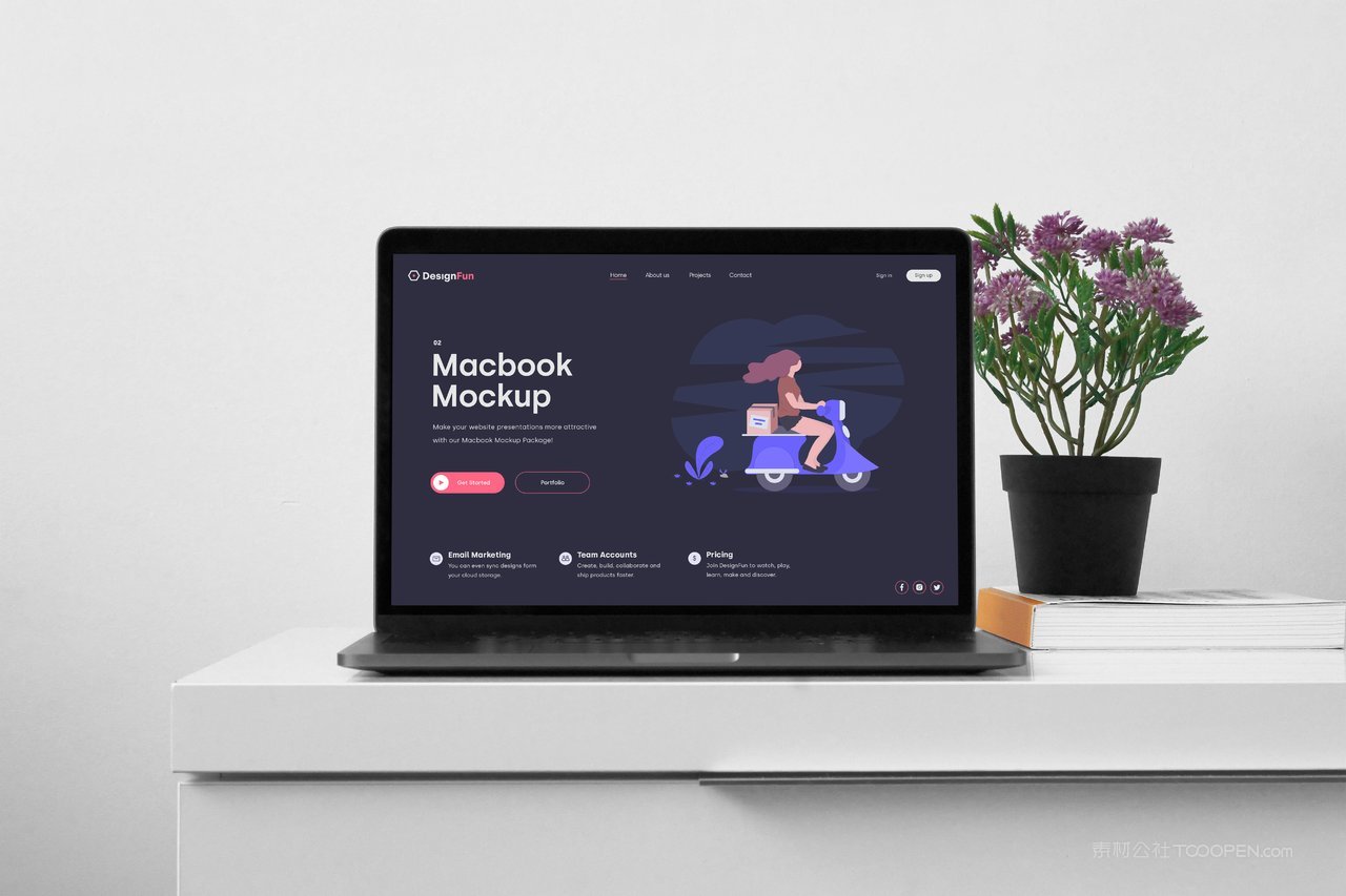 【2004期】卡通可爱苹果笔记本电脑ui界面样机 (27)