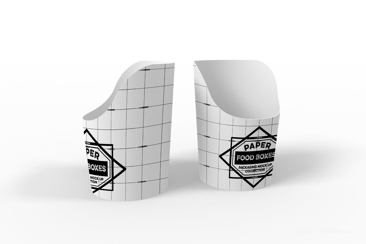 鸡米花包装盒品牌食品纸质包装贴图样机 (4)