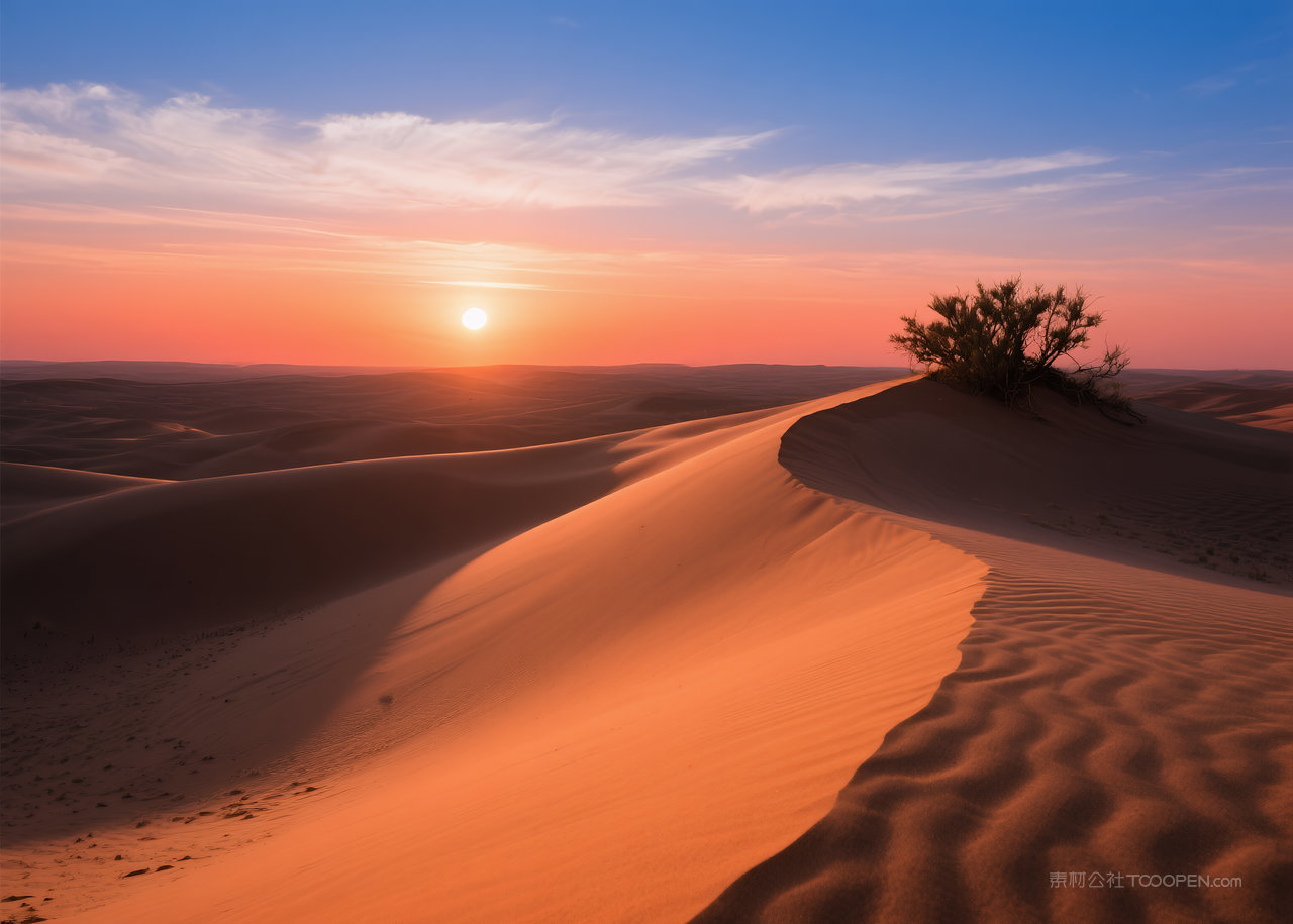 日出美丽风景云层自然天空云彩唯美