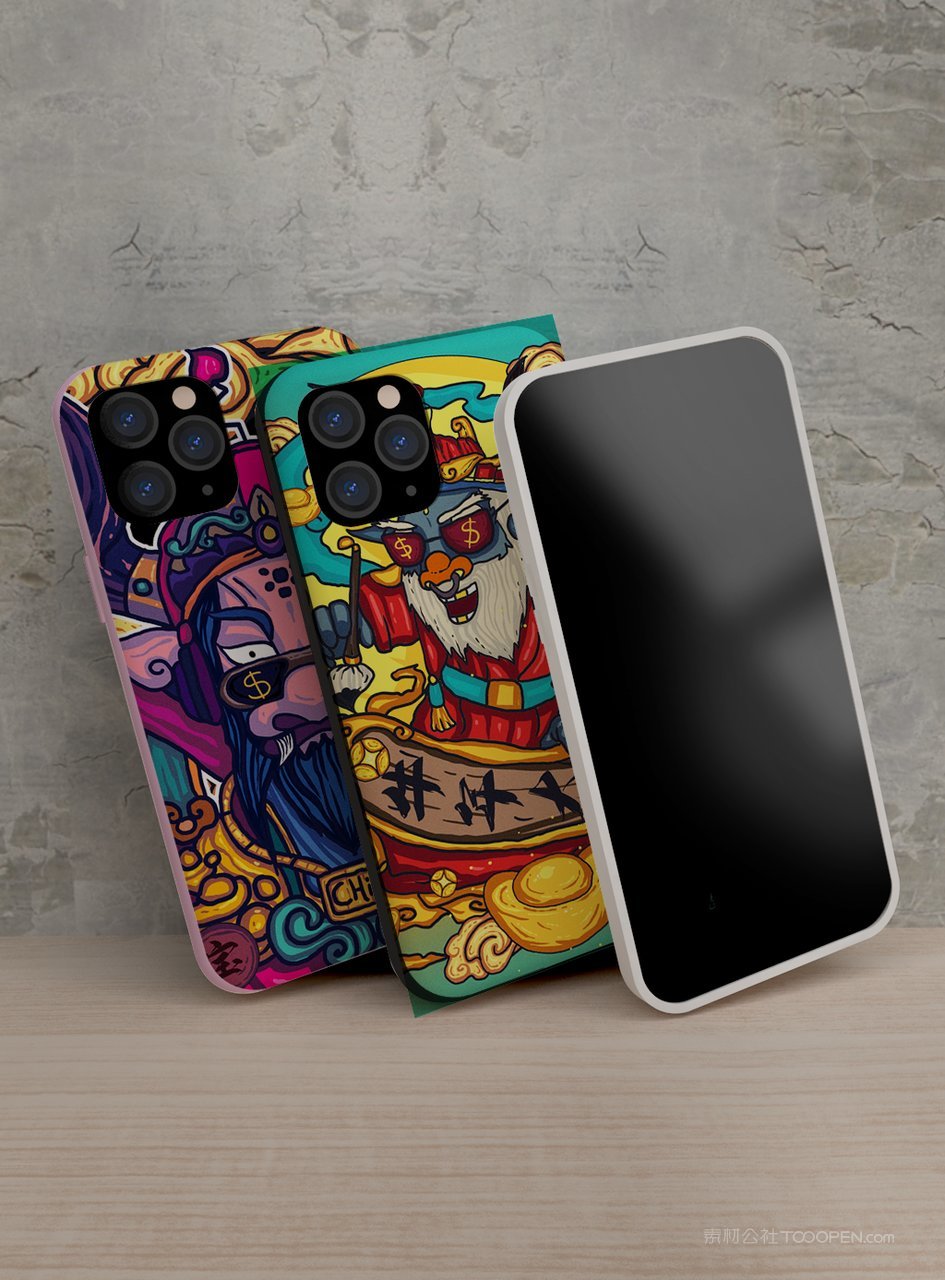 国潮手绘手机壳文创样机  (1)