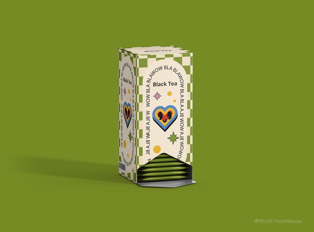 【2134期】清新绿茶包茶袋包装纸盒样机 (6)