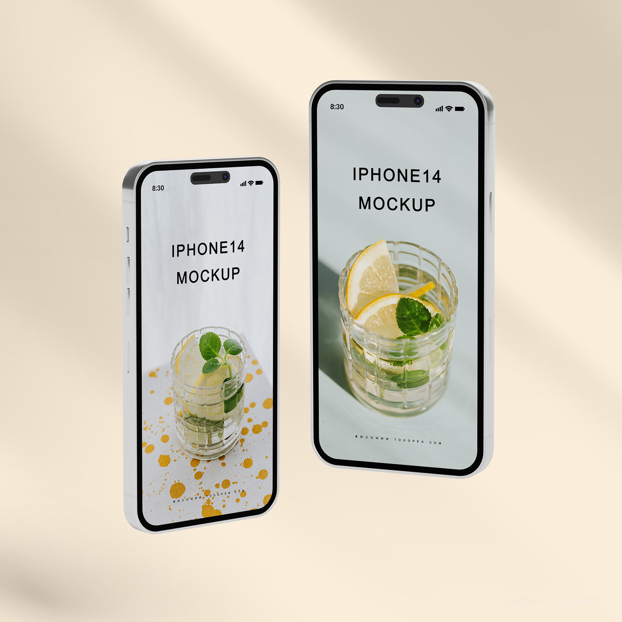 悬浮的手机iPhone14 贴图样机