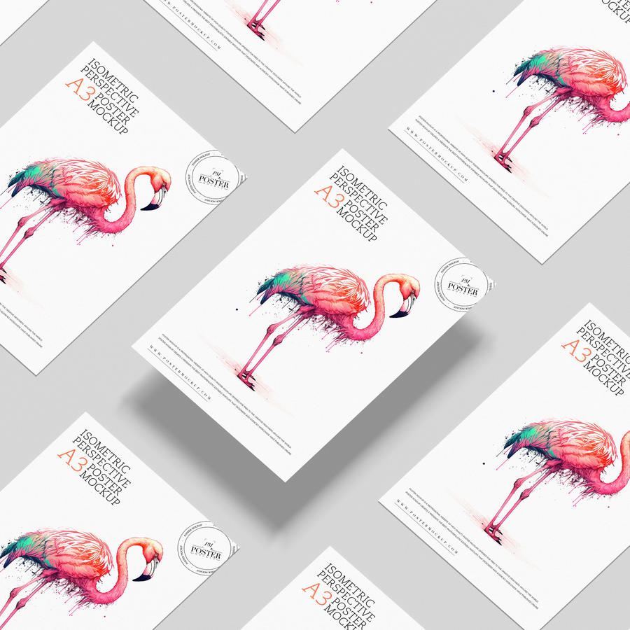等轴排列海报样机