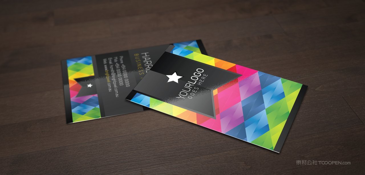 简洁背景名片贴图样机 (2)