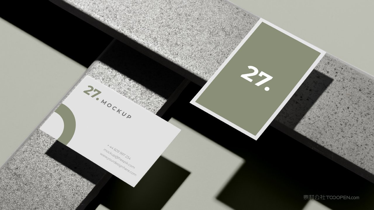 高档轻奢文艺纸质名片样机