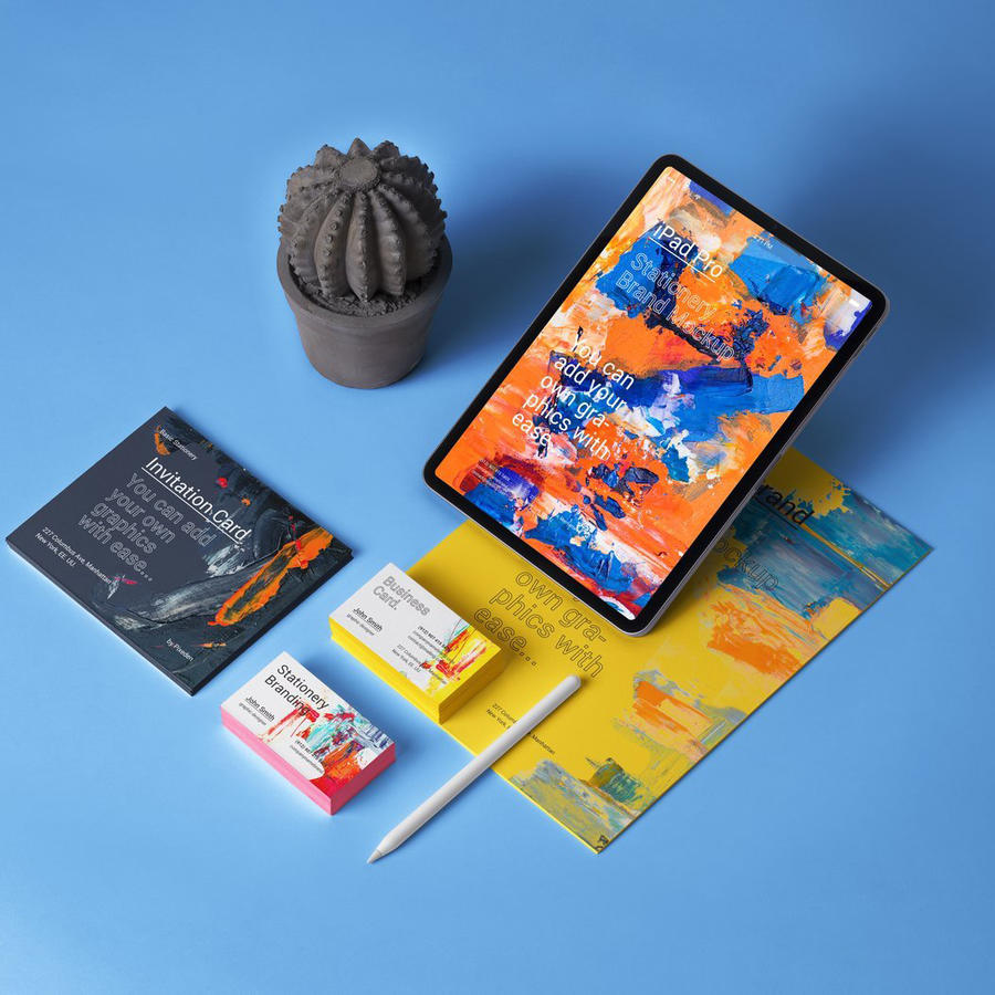名片信纸苹果平板场景样机