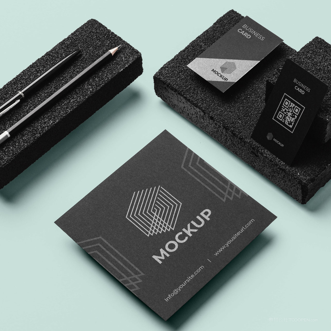 卡片名片正反面贴图样机