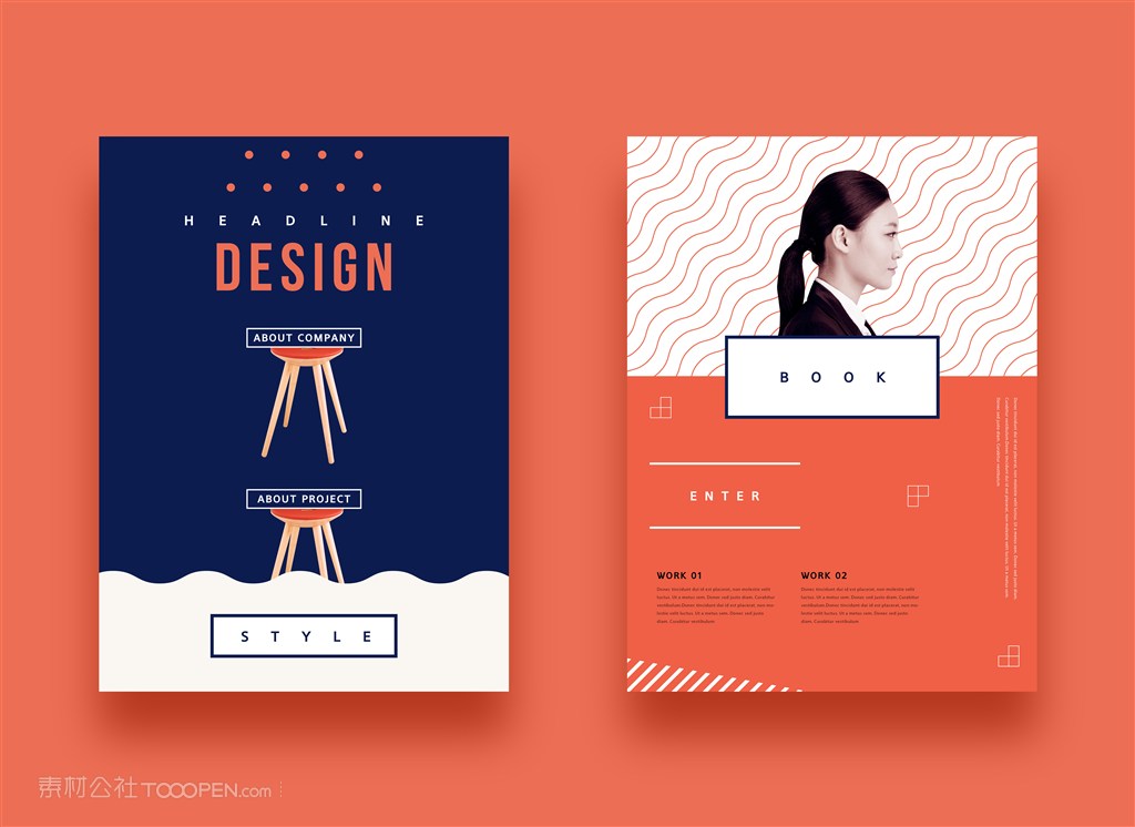 深蓝色画册设计