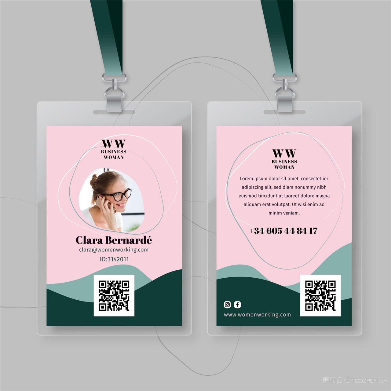 商务工牌矢量素材