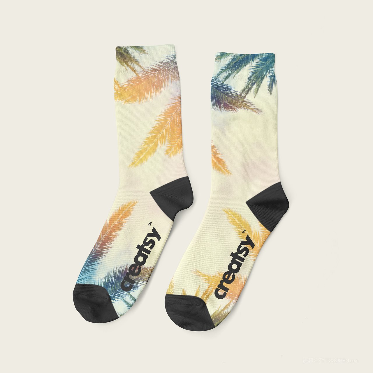 运动长袜子运动袜图案展示样机 (7)