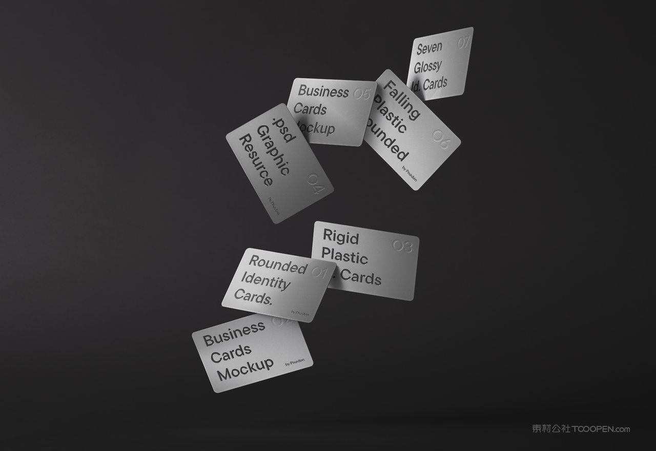 掉落的名片样机效果展示卡片样机