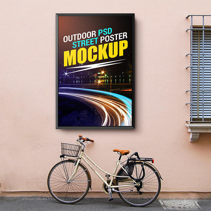 户外广告海报效果展示样机模板