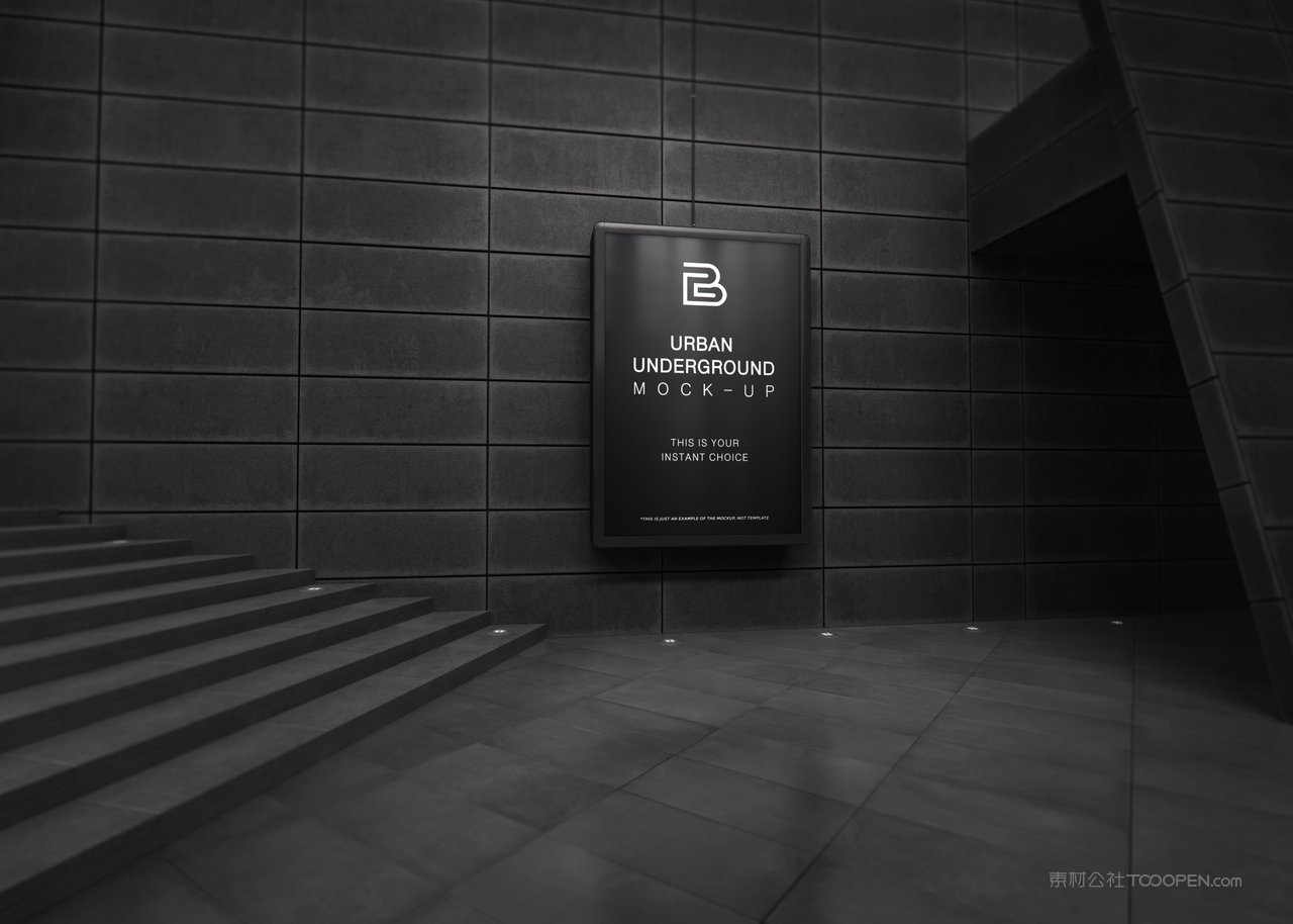 地铁地下通道车站灯箱ps样机 (1)