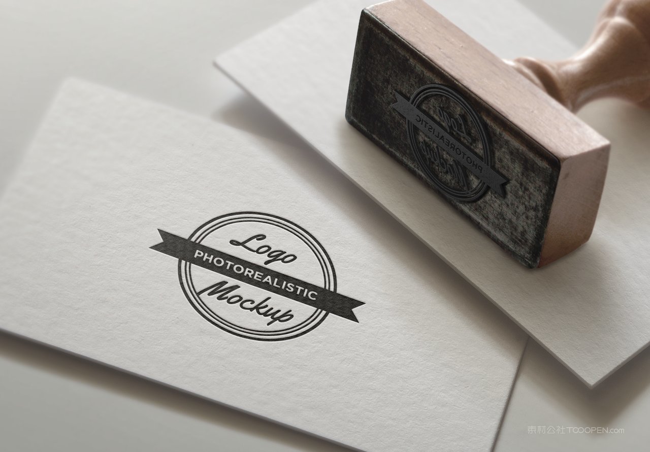 印章效果通用logo标志样机 (1)