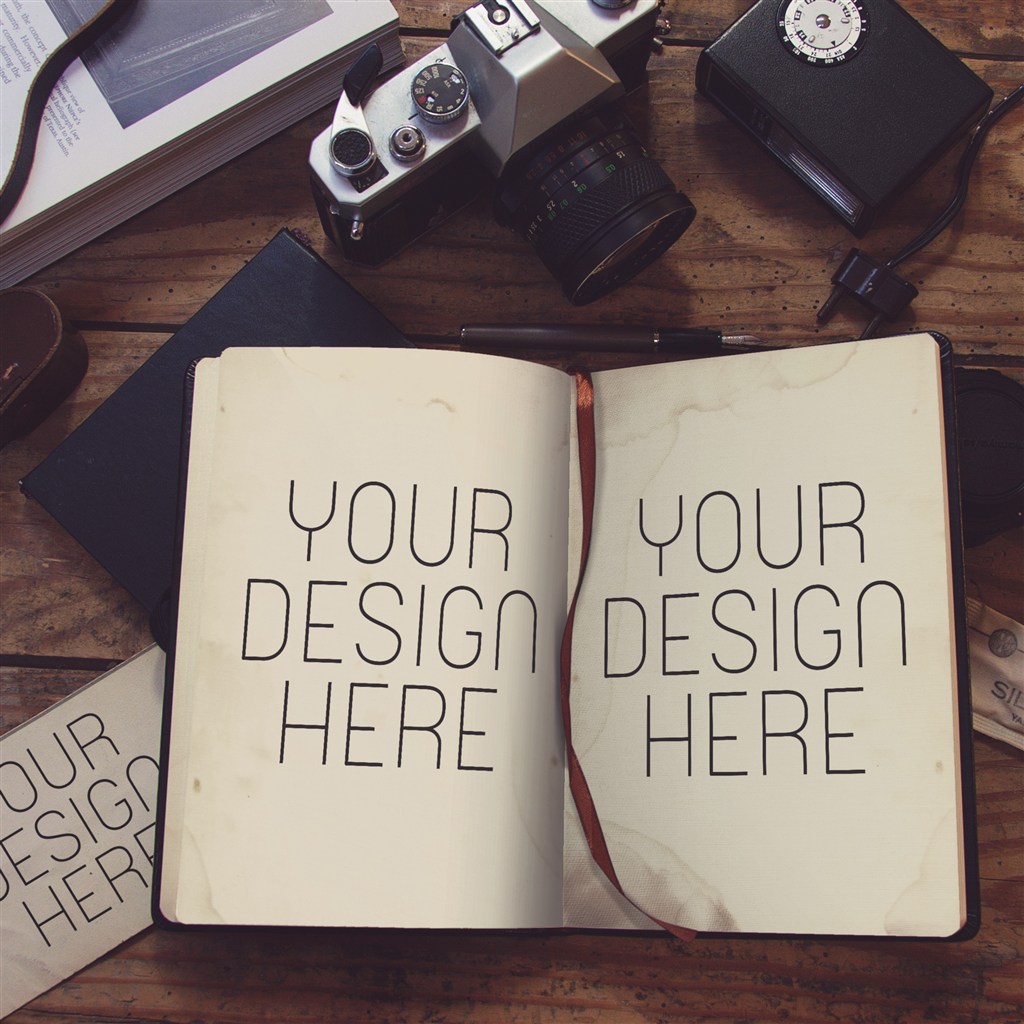 敞开的书籍文艺范儿样机