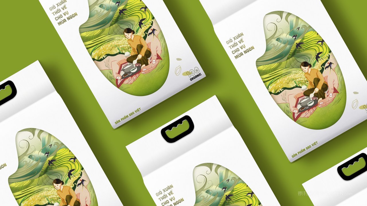 【2166期】手绘大米包装设计场景样机 (4)