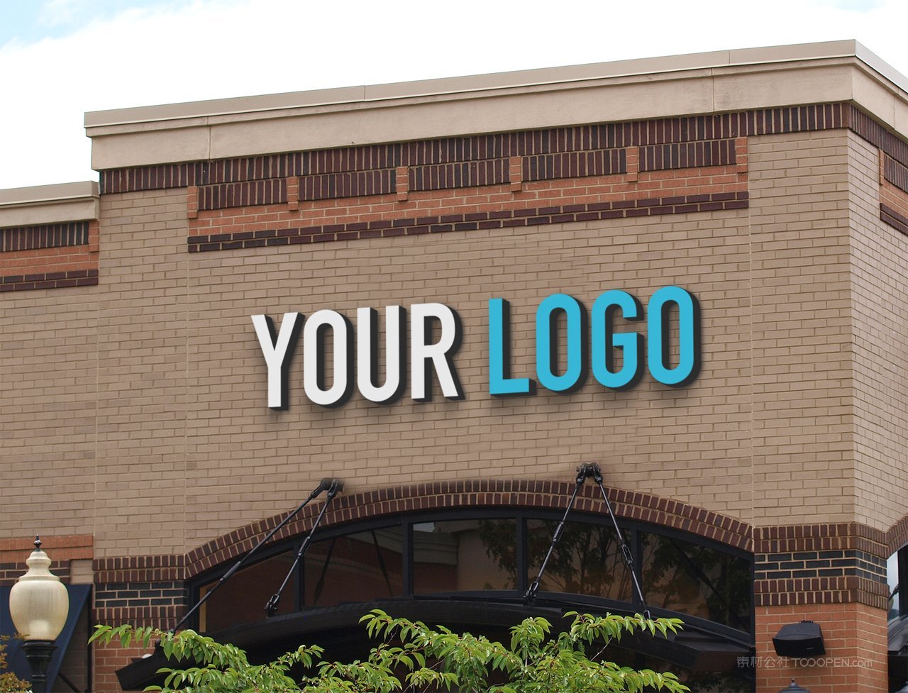 学校墙体楼体通用logo标志样机 (2)