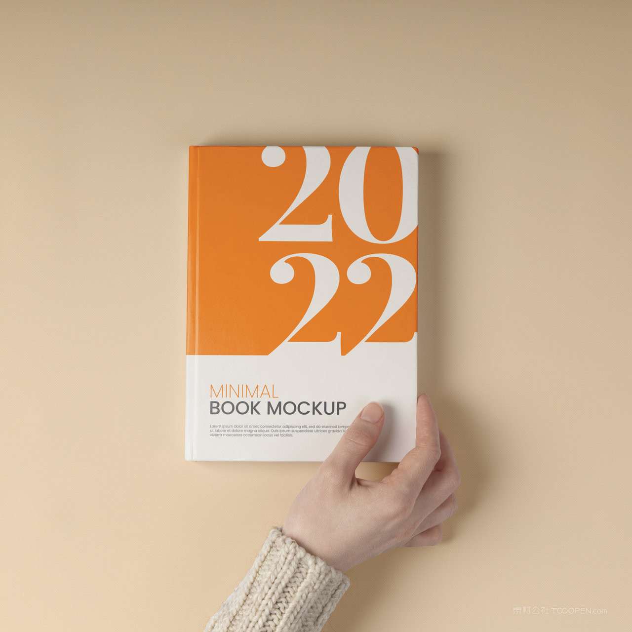 手拿画册书籍贴图样机