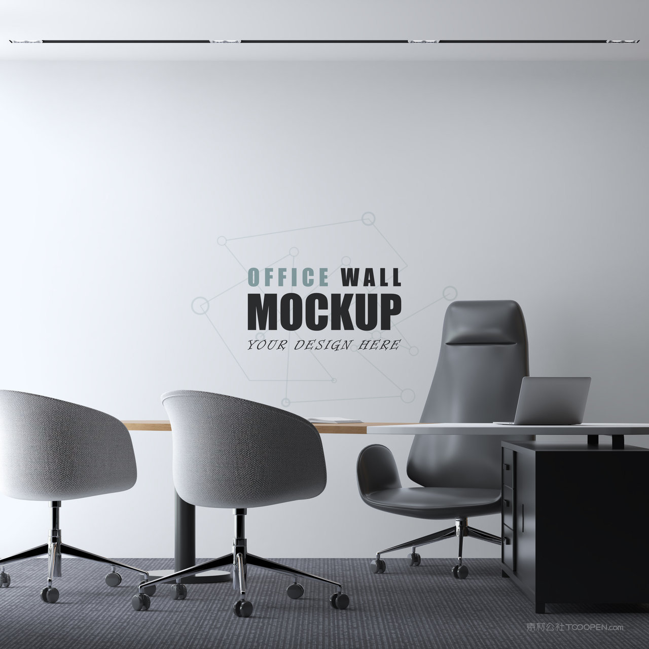 办公室背景墙公司形象墙贴图样机