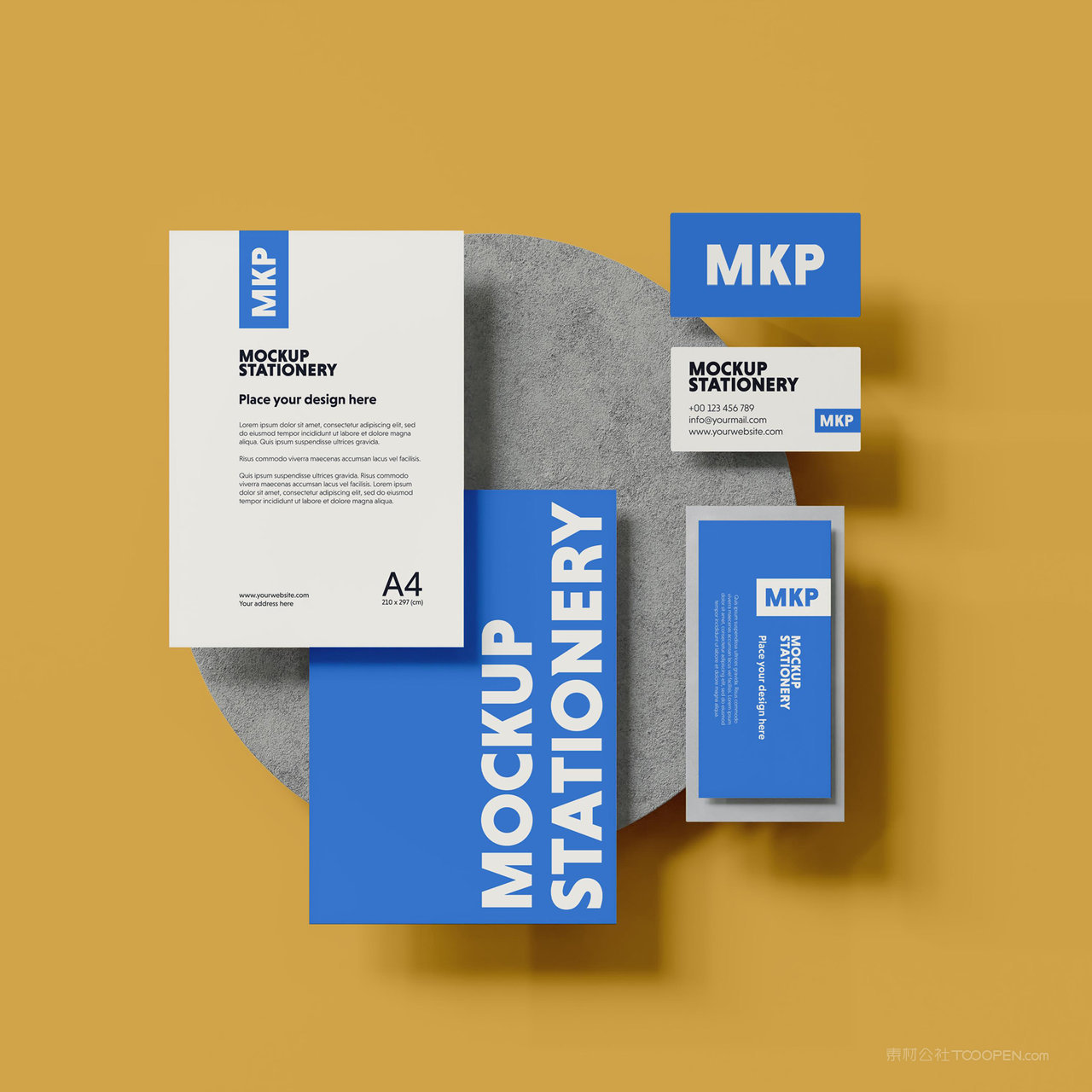 办公用品vi名片正反面文档贴图样机