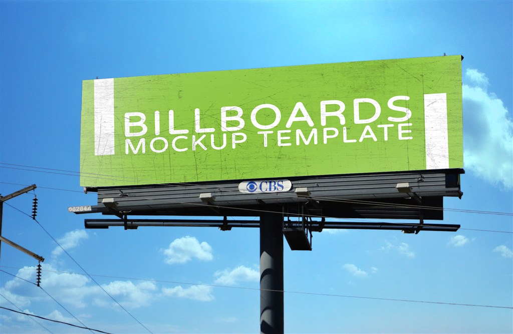 高速公路户外大型T牌广告牌样机图片场景下载
