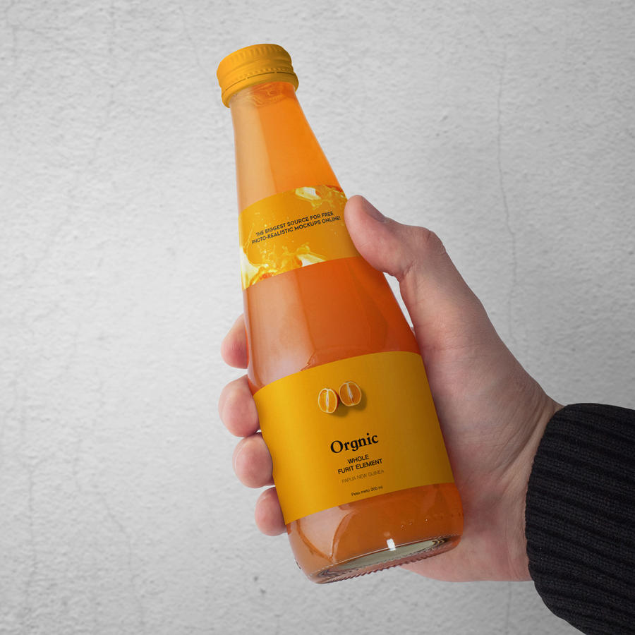 果汁饮料包装瓶贴透明玻璃瓶展示样机 (21)