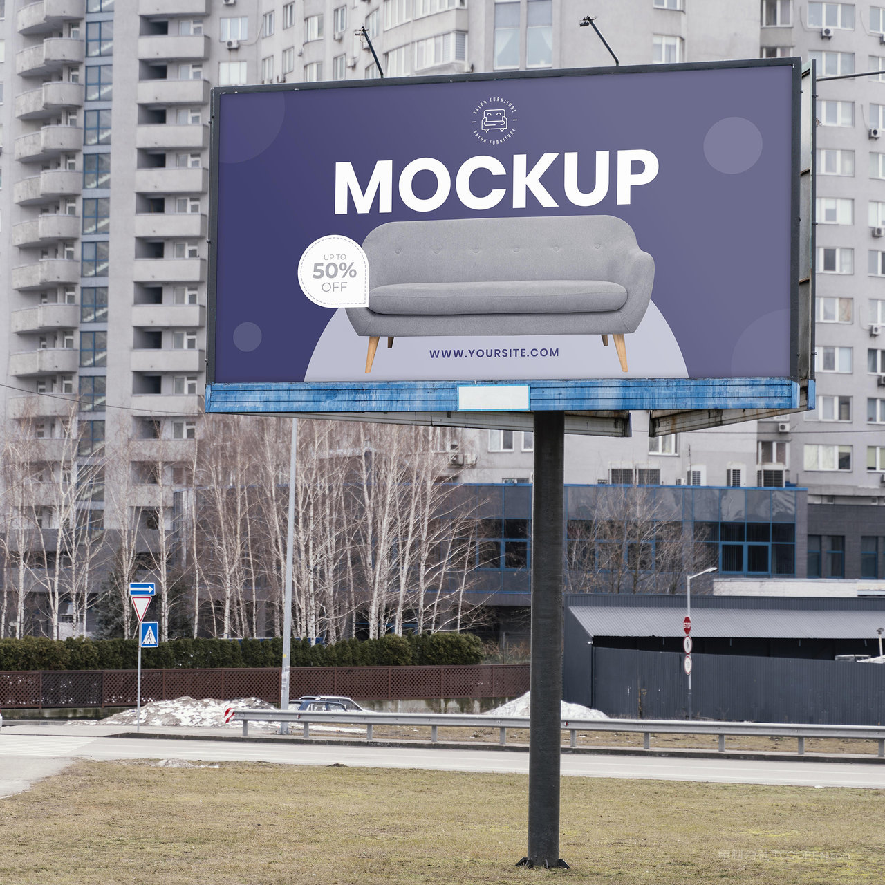 户外广告牌贴图样机