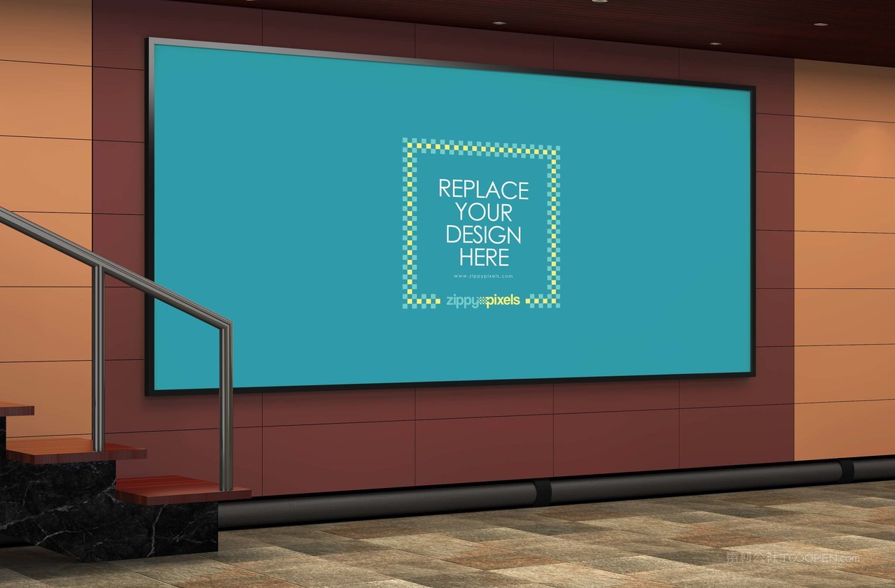 街边户外广告牌样机