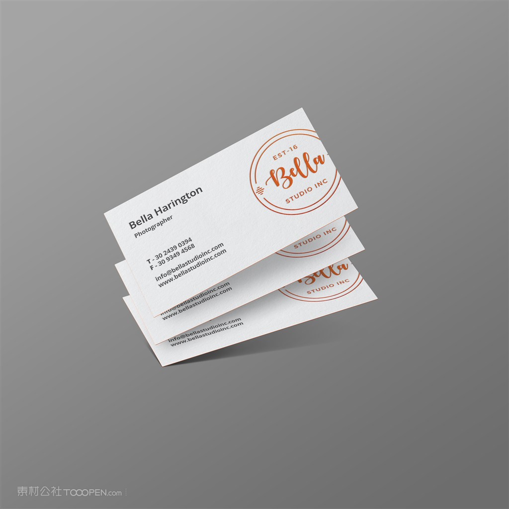 3张叠在一起的名片样机