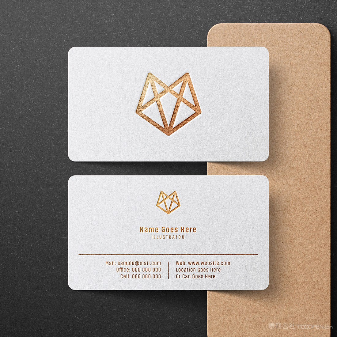 高端烫金名片贴图样机