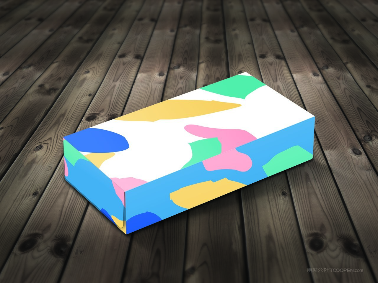 蓝色几何餐巾纸纸盒样机 (6)