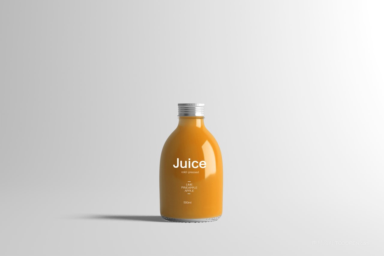 果汁饮料包装瓶贴透明玻璃瓶展示样机 (3)