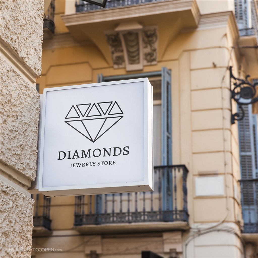 珠宝店店招贴图样机