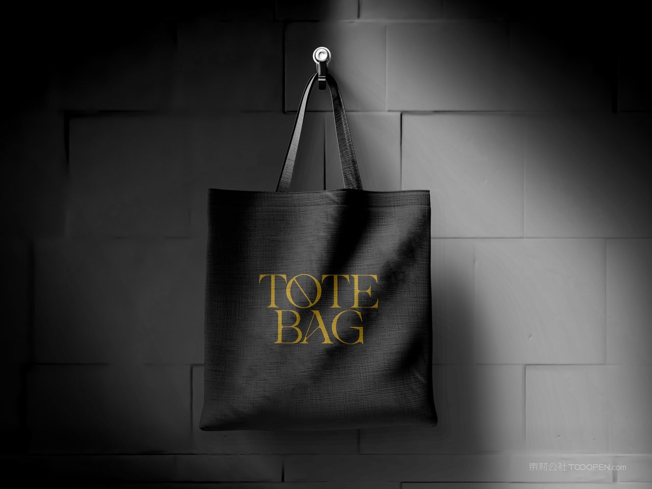 黑色帆布手提包样机
