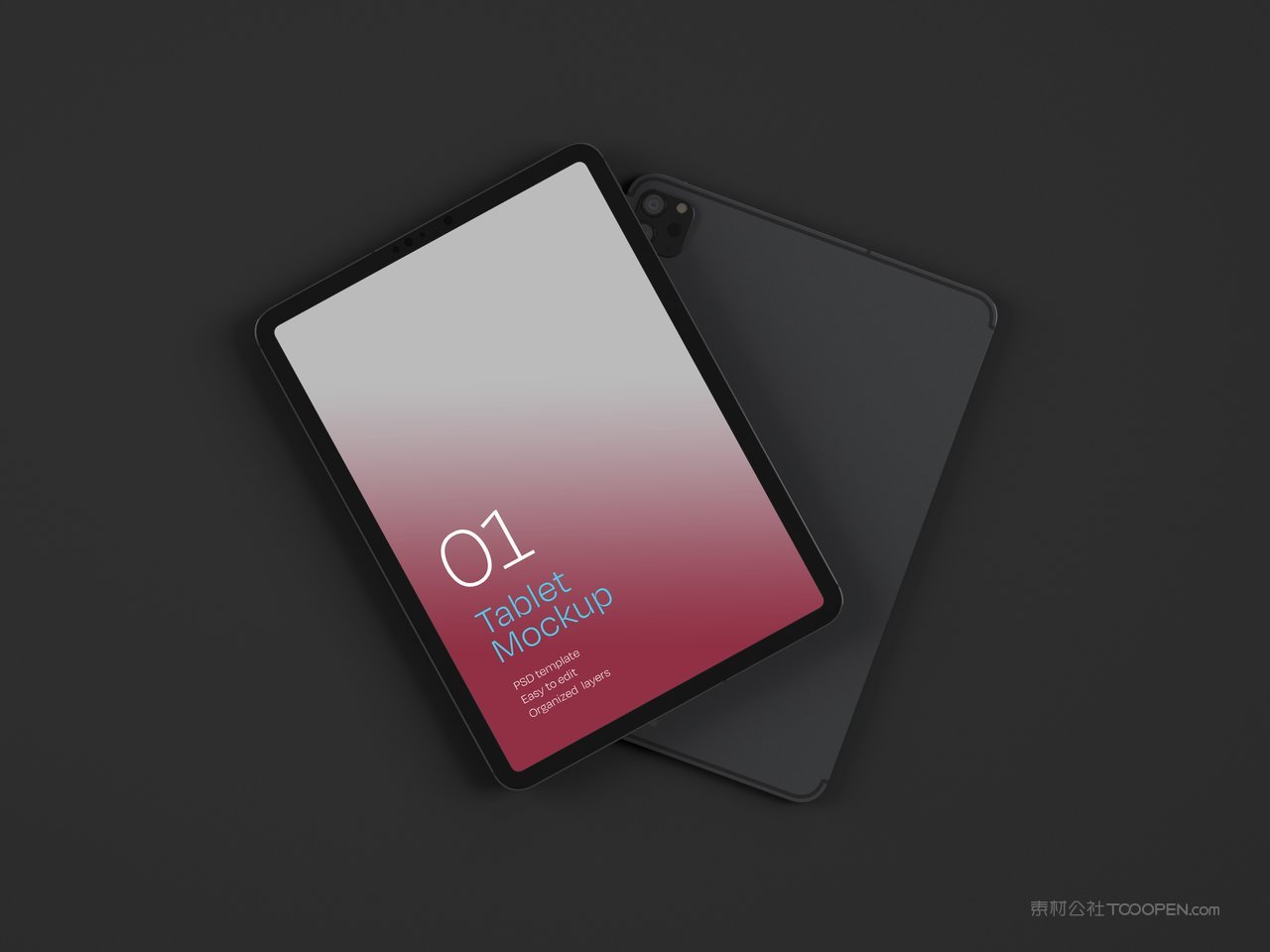 粉色tablet-mockupipad pro平板电脑屏幕样机 (7)