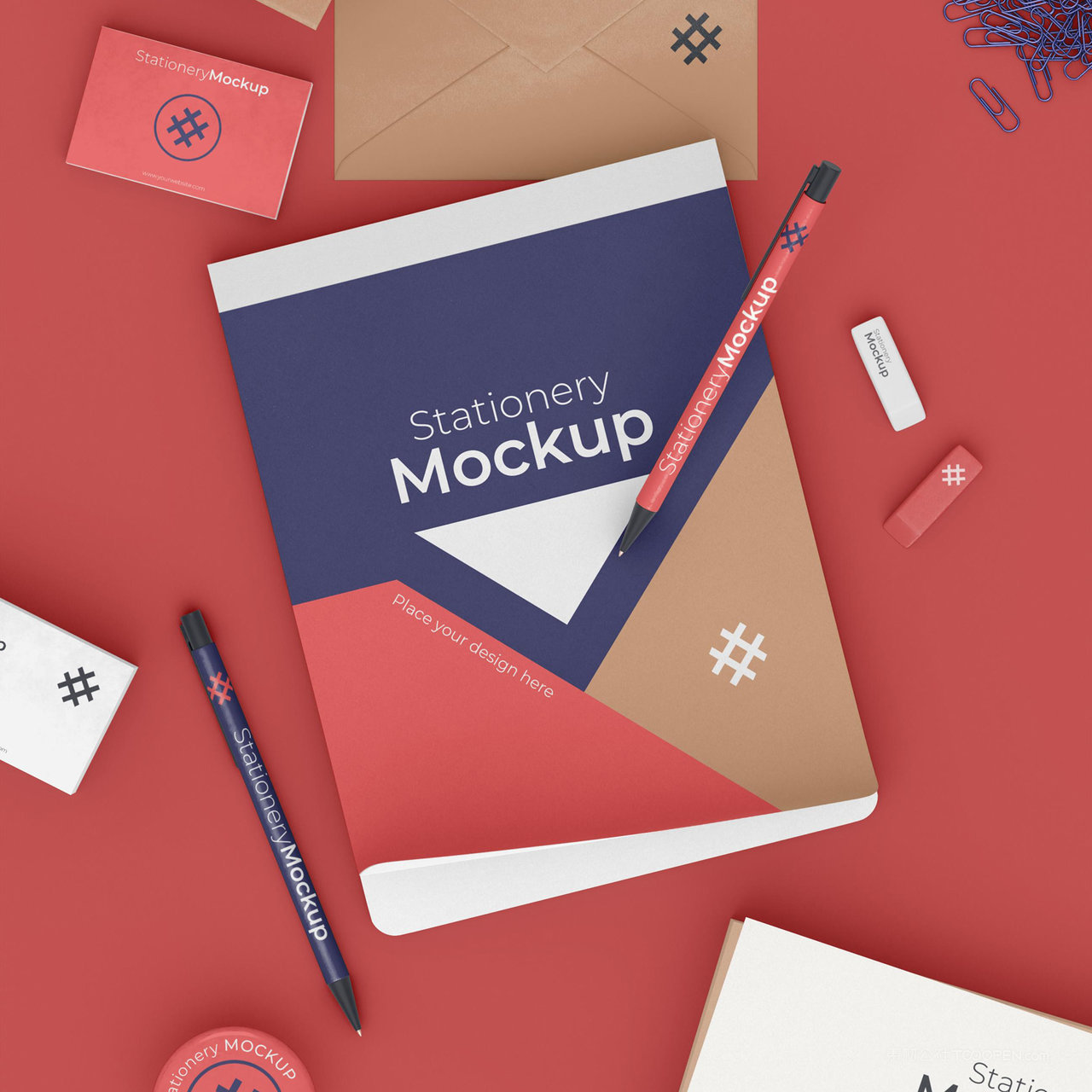 本子名片贴图样机