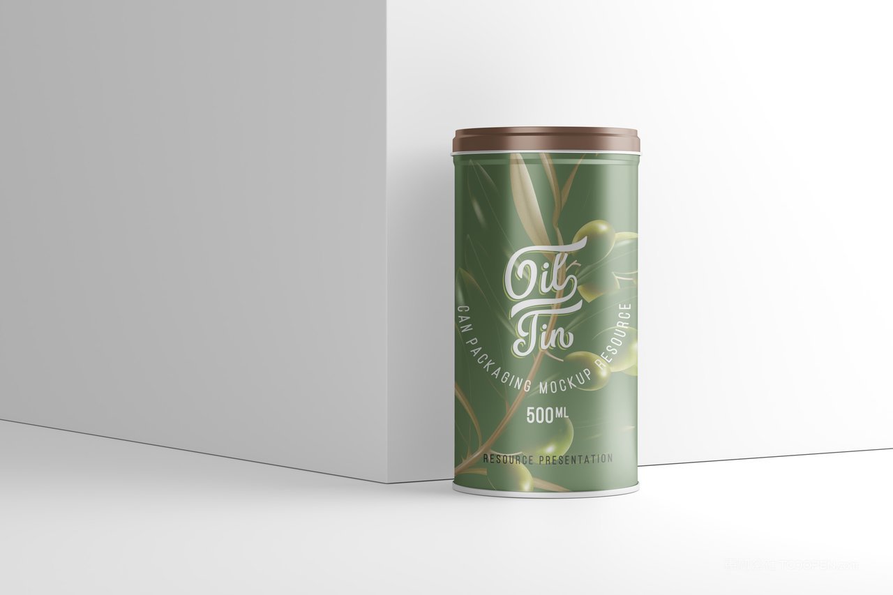 【2051期】绿色圆筒茶叶筒包装样机 (7)