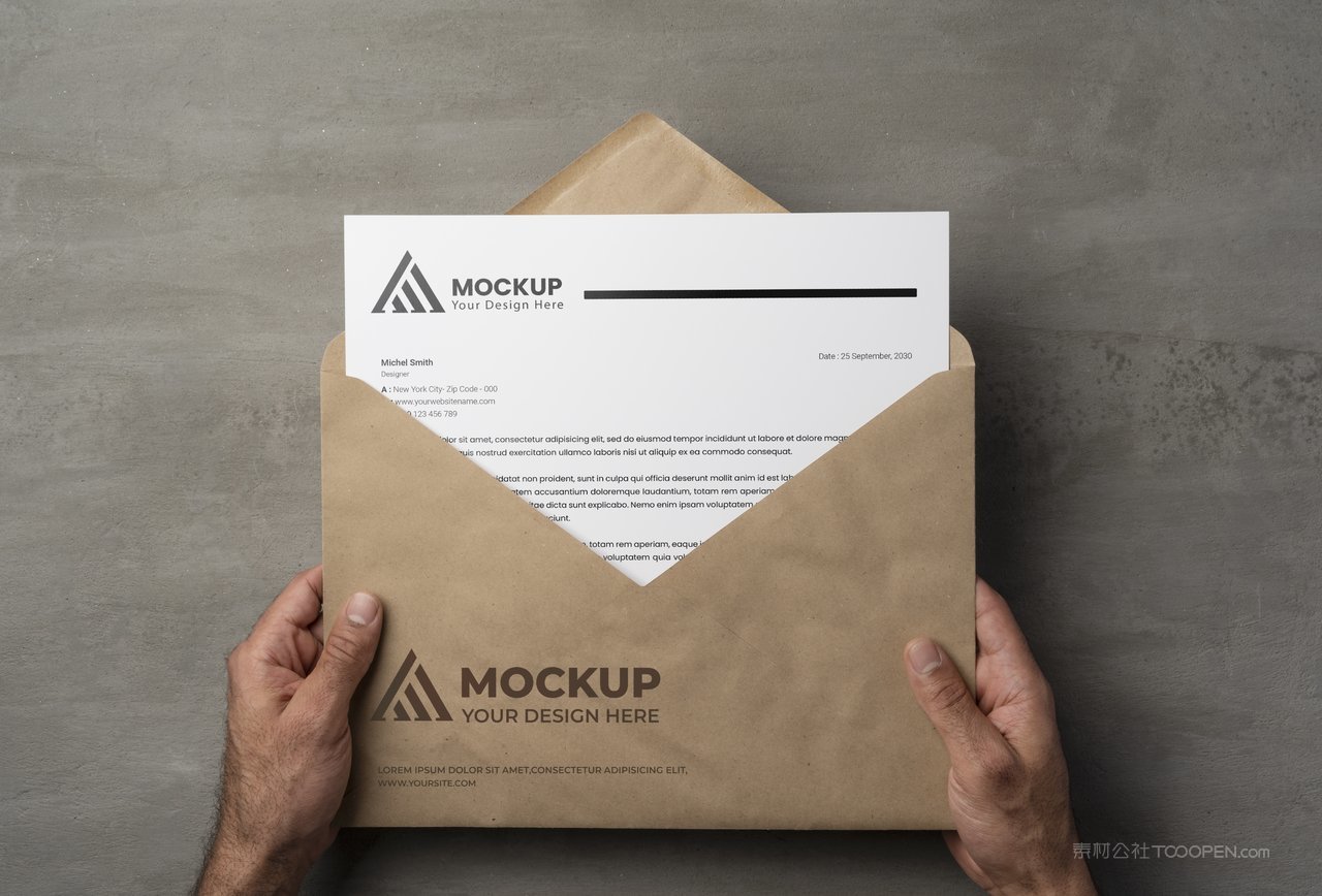 黄色信封文件袋样机 (1)