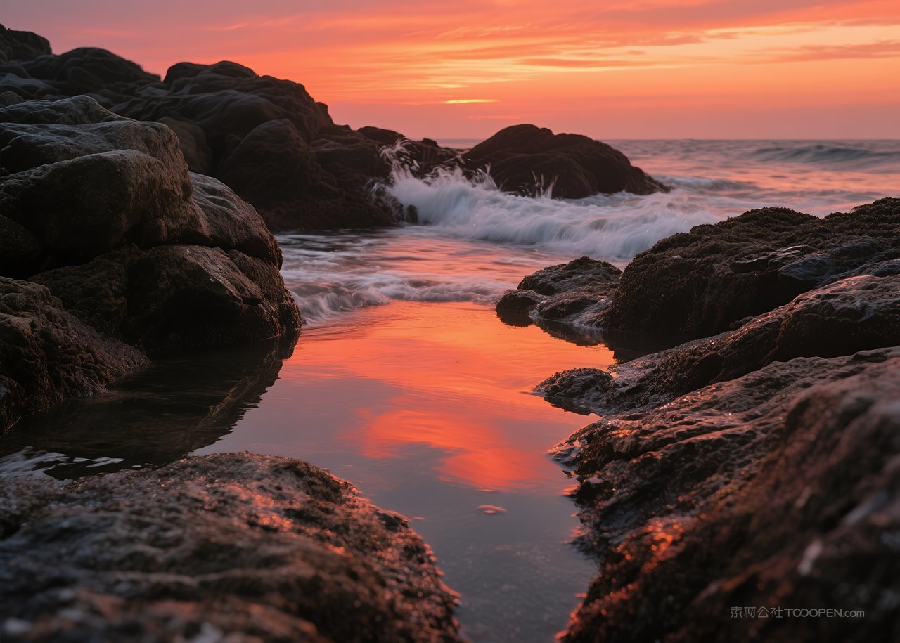 天空云彩唯美自然日落落日云层风景
