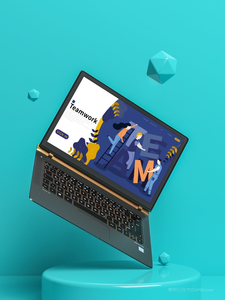 电脑笔记本显示屏桌面ui样机 (2)